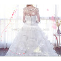 Elegant Trendy Soft Pure white Floral Princess Wedding Dress with Top Quality